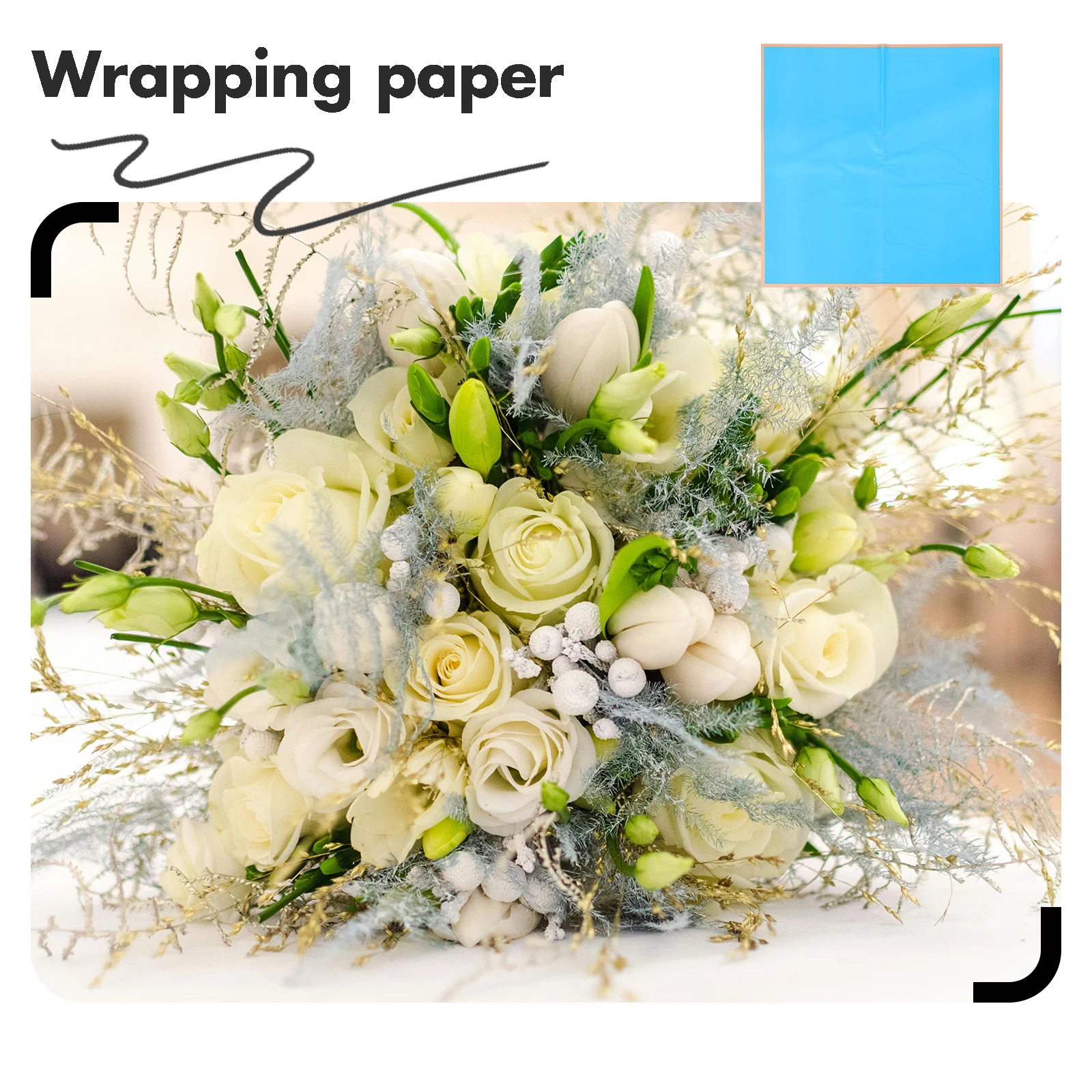 

20 Sheets Waterproof Floral Wrapping Paper Moderate Thickness Easy Fold Flower Bouquet Wraps for Home Party Florist Packaging