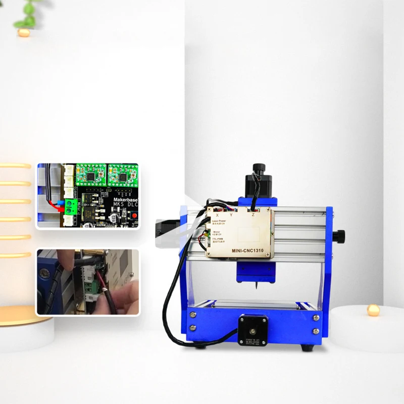المعادن CNC البسيطة 1310 برو راوتر تجميعها حزمة مربع السكك الحديدية كامل الإطار المعدني سطح المكتب النقش Pcb آلة طحن مع رأس الليزر