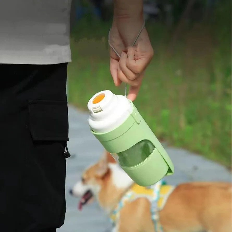 Portable Dog Cat Water Bottle with Storage Food and Water Container for Puppy Pets Dogs Feeder Bowl Outdoor Travel Pet Supplies view 5
