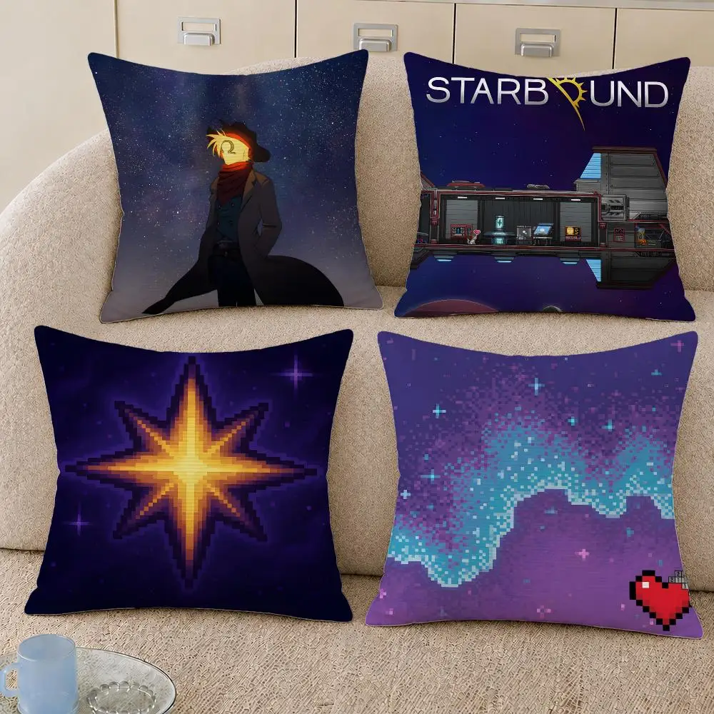 Game Starbound Space Adventure Cushion Cover Decorative Pillowcase Soft Short Plush Cozy Durable Sofa Home Decor Items Gift
