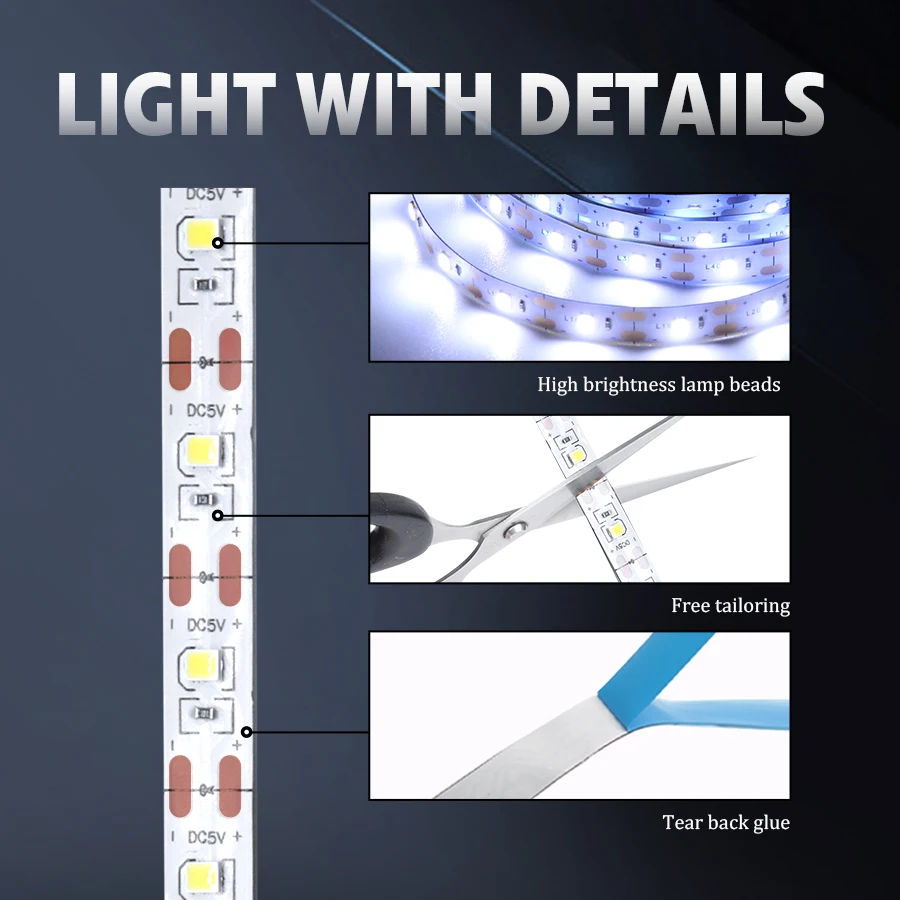 LED Strip Lights For Bedroom,living roomPerfect For Gaming Room, Party, Camping, Room Christmas Tree Decroations