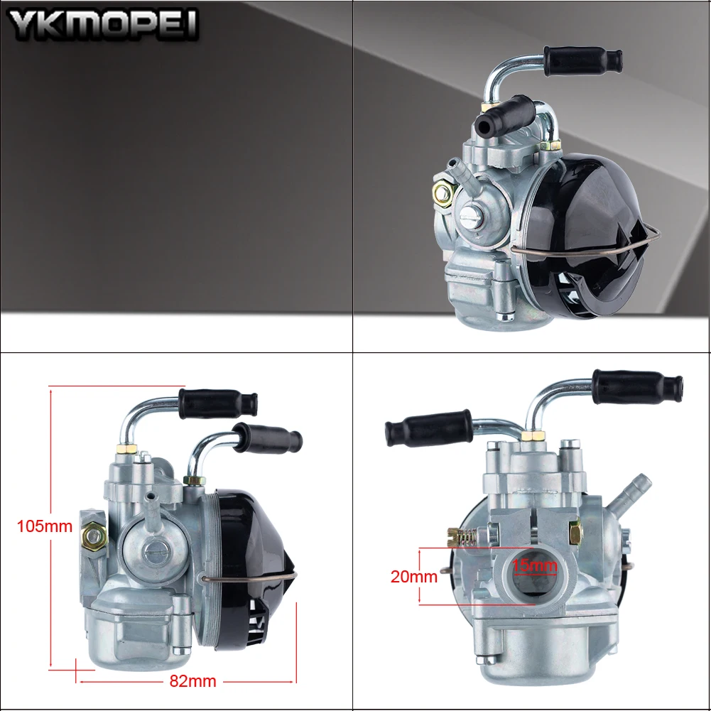 15mm Motorcycle Carburetor For Dellorto SHA4 SHA15 Bing Vergaser Carb Peugeot 103 MBK 51 AV10 AV7 2 Stroke Motorbike Dirt Bike
