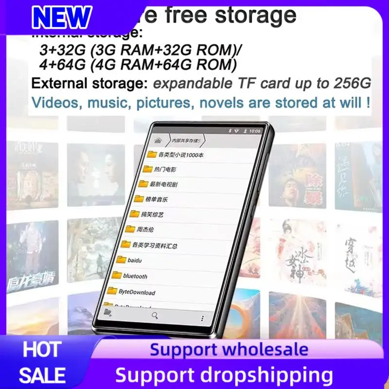 Suitable 5.0-Inch IPS HD Video MP5 MP4 Digital Music Player Bluetooth Metal Full Touch Screen MP3