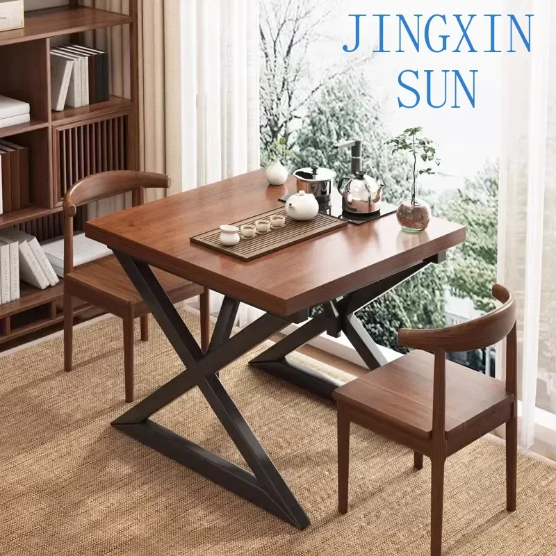 Balcony tea table and chair combination small household living room tea table brewing large board tea table office tea table