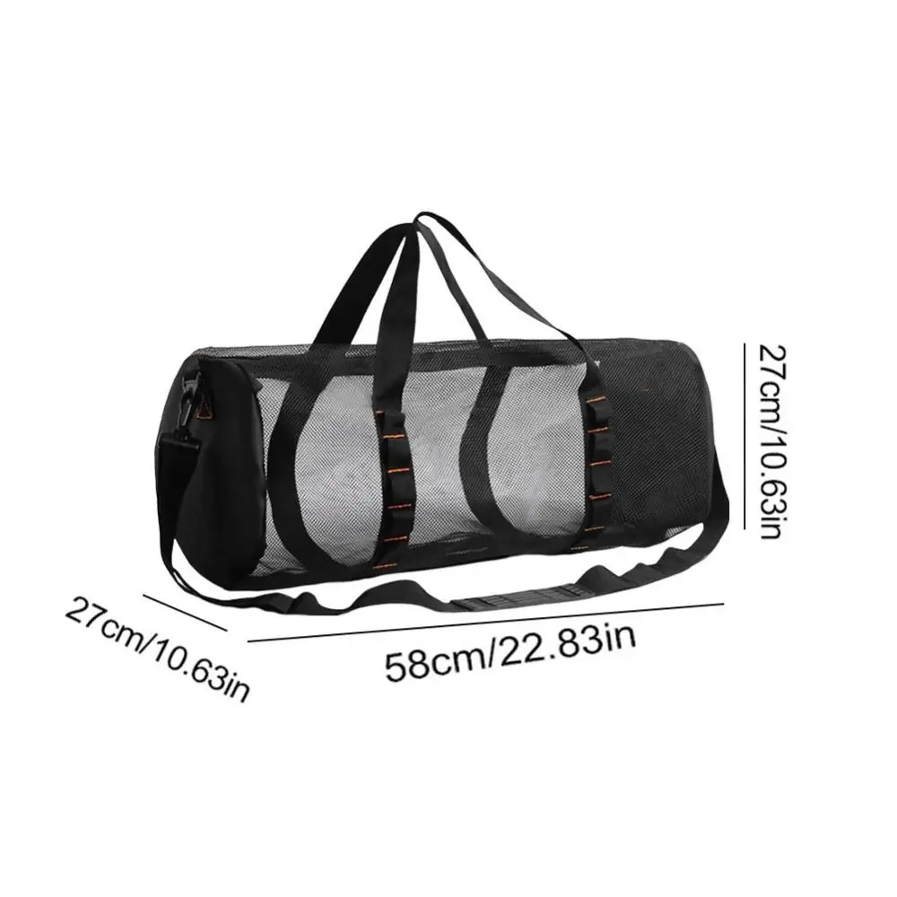 Foldable Mesh Dive Bag Breathable Lightweight Mesh Travel Duffle Adjust Shoulder Strap Large Capacity Dive Gear Pouch