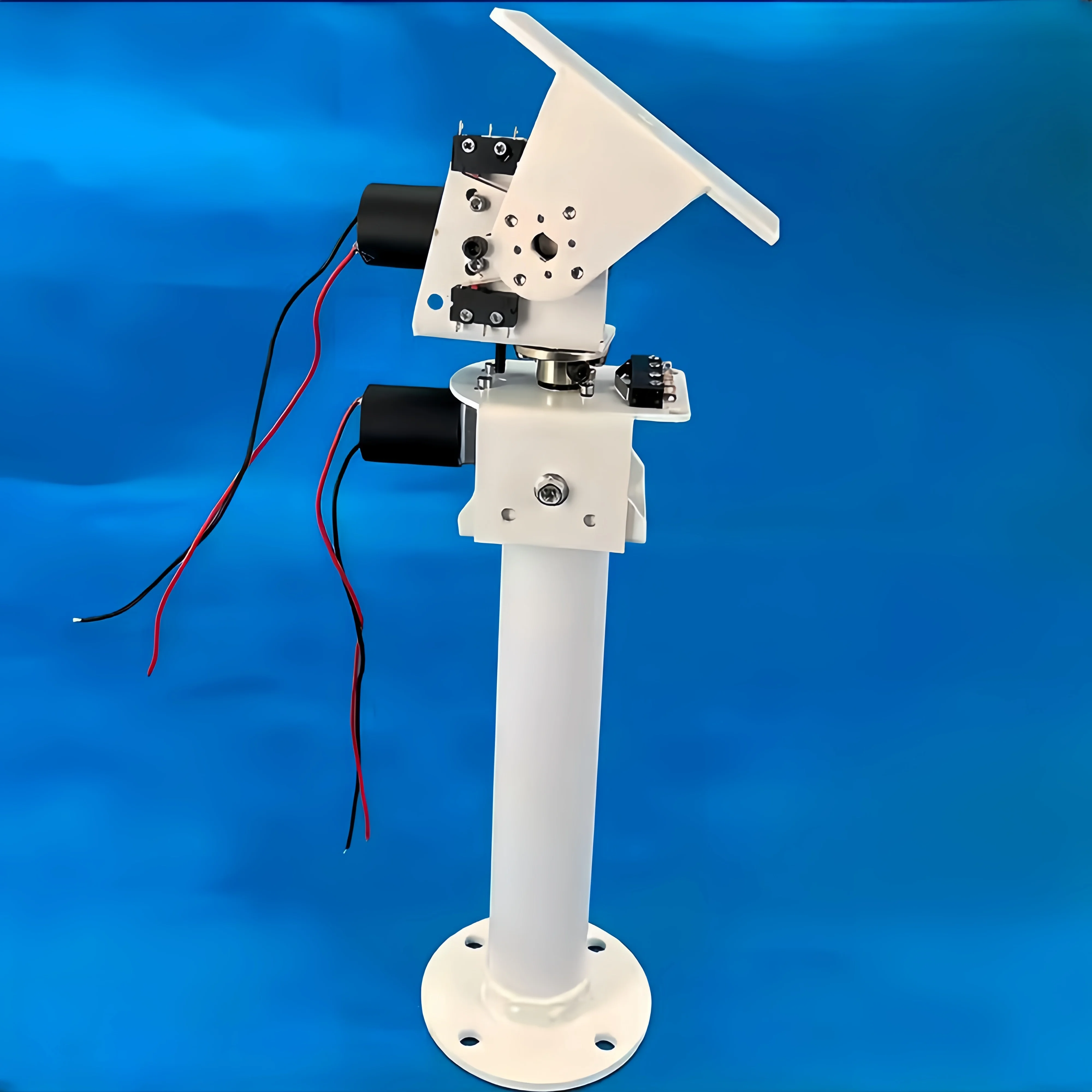 DIY DC dual axis gimbal solar tracking and monitoring robot with high load capacity and torque, all metal X-axis and Y-axis worm