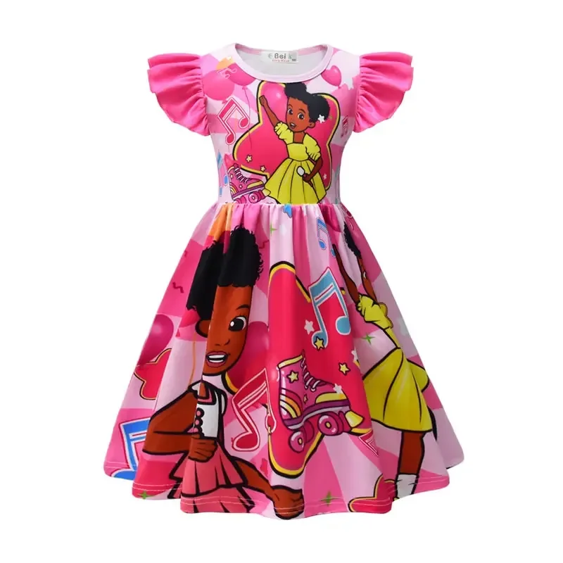 Zomer Gracie's Hoekjurk Voor Baby Meisje Kostuum Zomer Kid Up Cartoon Print Japon Kinderen Tuniek Kleding E