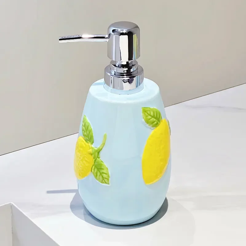 soap-dispenser-lemon-ceramic-lotion-bottle-bathroom-toilet-press-pump-head-hand-wash-liquid-body-wash-shampoo-bottle-bathroom