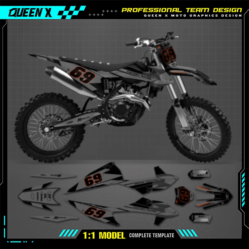 

QUEEN X MOTO For KTM SX SXF 2019 2020 2021 2022 EXC XCW 2020 2021 2022 2023 Custom Team Motorcycle Graphics Decal Stickers Kit