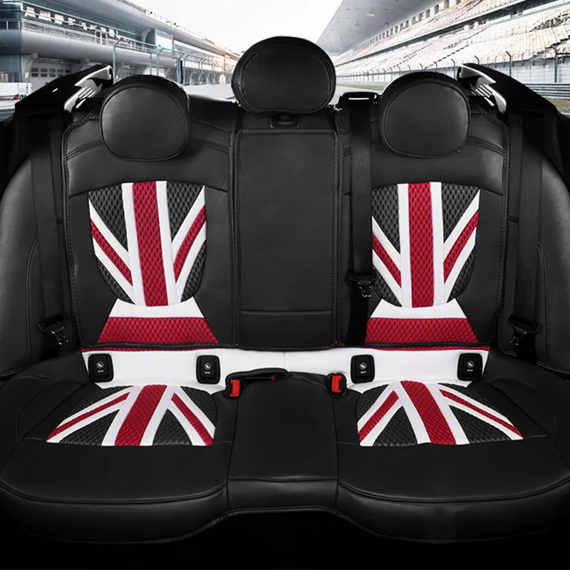 F57 Full Set Front and Rear Car Seat Cover Pad For MINI COOPER Countryman Union Jack Customized Leather Cushion Accessories