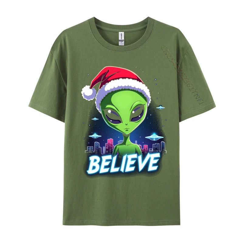 I Want To Believe Aliens Ufo Area 51 Roswell Alien Christmas 4 Print Men 2024 New Custom Tops Shirt Camisa Pure Cotton T Shirt