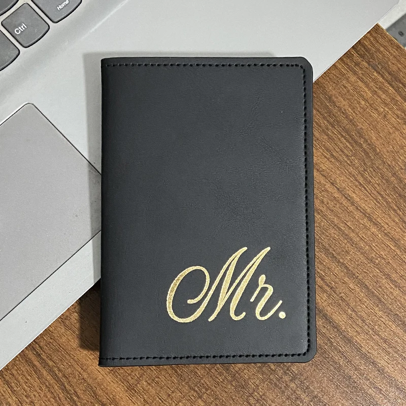 Mr. / Mrs. Travel Passport Cover Pu Leather Case for Passports  Protege Passeport Personnalisé Laser Engraving Name