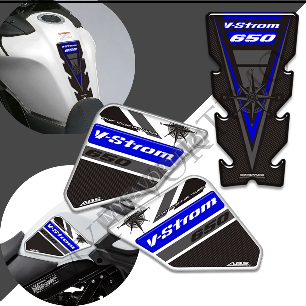 For V STROM VSTROM DL 650 XT 650XT Adventure Tank Pad Protector Trunk Luggage Cases Stickers Fuel Oil Kit