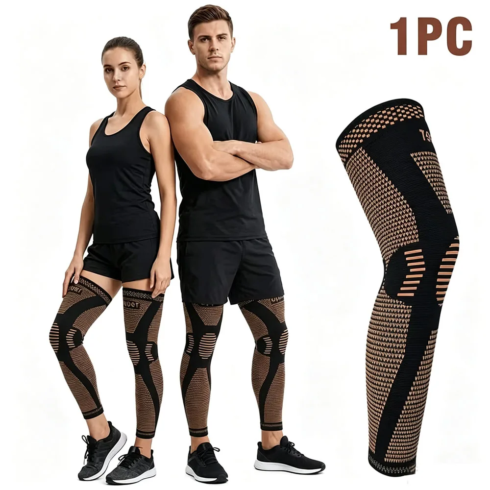 1 Stück Kompressions-Kniebandagen, Warme Knieabdeckungen, Vollständige Beinunterstützung, Elastische Atmungsaktive Kniestütze für Laufen, Fitness, Basketball