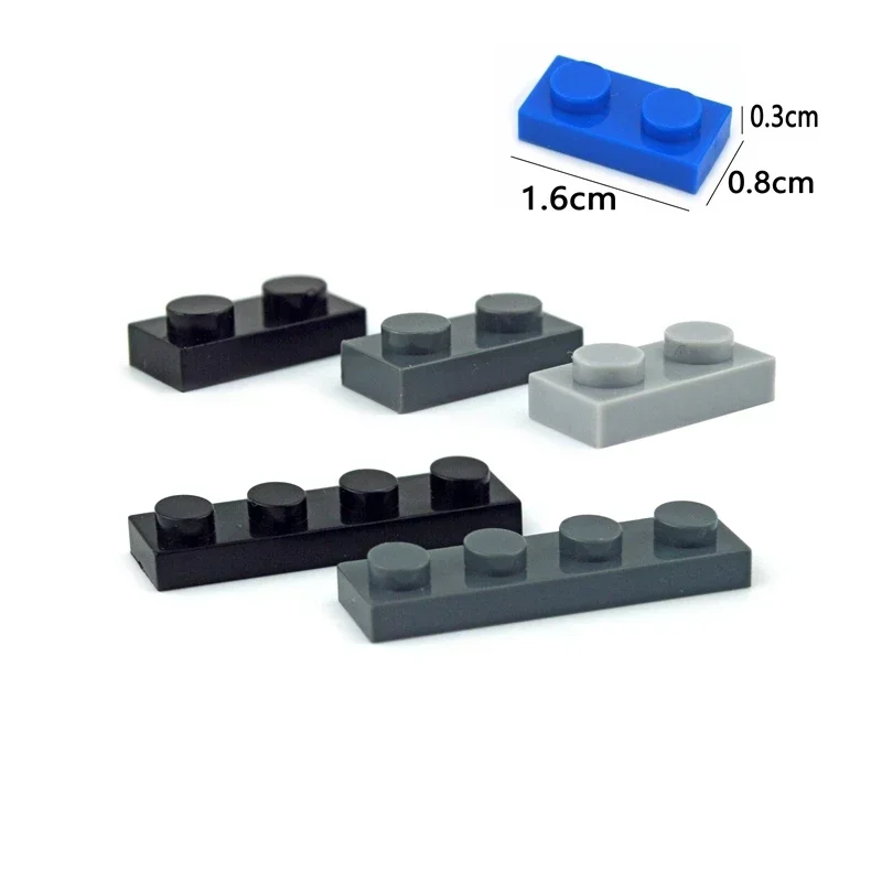 DIY Bulk Set Building Blocks Compatible Classic Parts Size 1x2 1x4 Dots Multiple Color Educational Creative Thin Figures Bricks