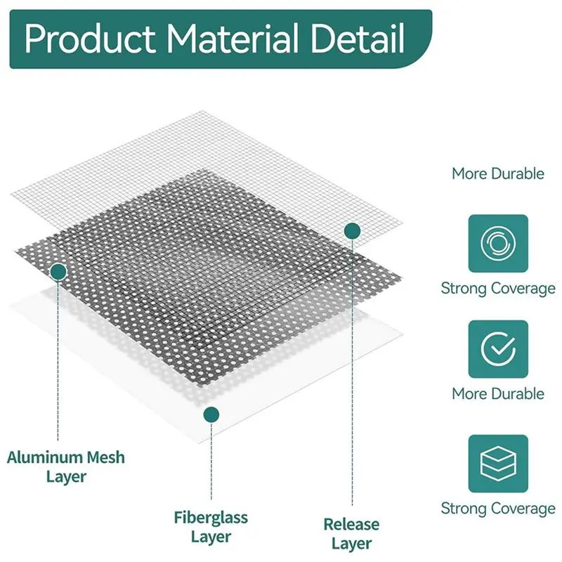 Special Offer~8 PCS 2/4/6/8 Inch Aluminum Fiber Mesh Spackle Drywall Reapair Patch Kit,Quick And Easy To Fix Wall Hole