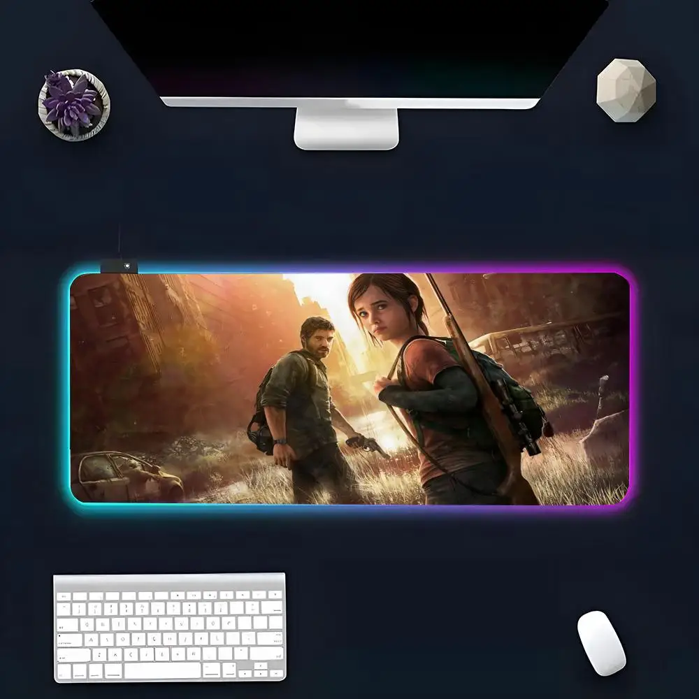 TV-Game For The L-Last Of U-Us Mouse Pad RGB Glow Personality Picture Custom PC Table Mat Carpet Mat Game Player Dedicated LED