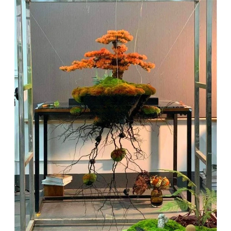 Simulation suspended tree ceiling tree window staircase restaurant landscaping decoration