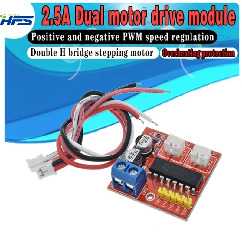 

2.5A Dual bridge brushed DC motor Drive Controller Board Module for Arduino smart car robot Low power consumption MX1919