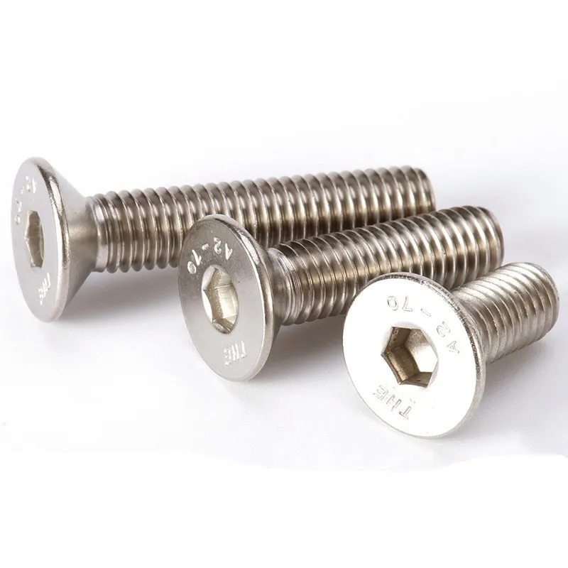 1/5/10/50pcs M1.6 M2 M2.5 M3 M4 M5 M6 M8 304 A2 Stainless Steel GB70.3 Hexagon Hex Socket Head Flat Countersunk Allen Bolt Screw