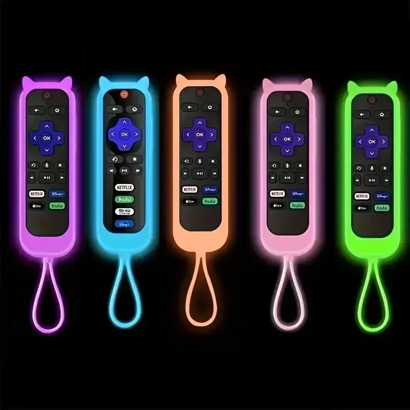 1 Piece Luminous Silicone Case For TCL Roku RC280 TV Remote Control Dust Covers Anti-slip Protective Holder Silicone Dust-proof