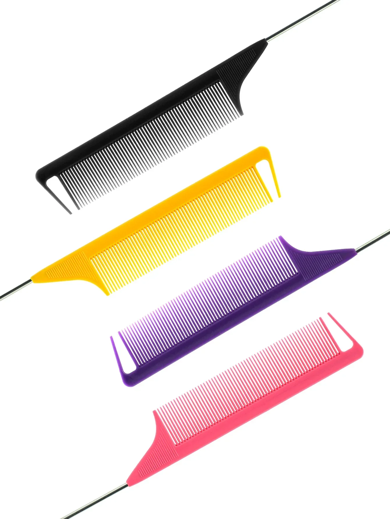 اكسسوارات برو وأشار تصفيف الشعر ذيل الشعر أمشاط الحلاق صالون تصفيف مكافحة ساكنة مشط فرشاة شعر الصلب إبرة دبوس الفئران #1