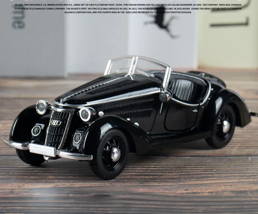 1:32 1936-1938 アウディ ワンダラー W25k クラシックホイール ヴィンテージカー スケールメタルモデル ライトサウンド付き ダイキャストビークル プルバックトイ A20