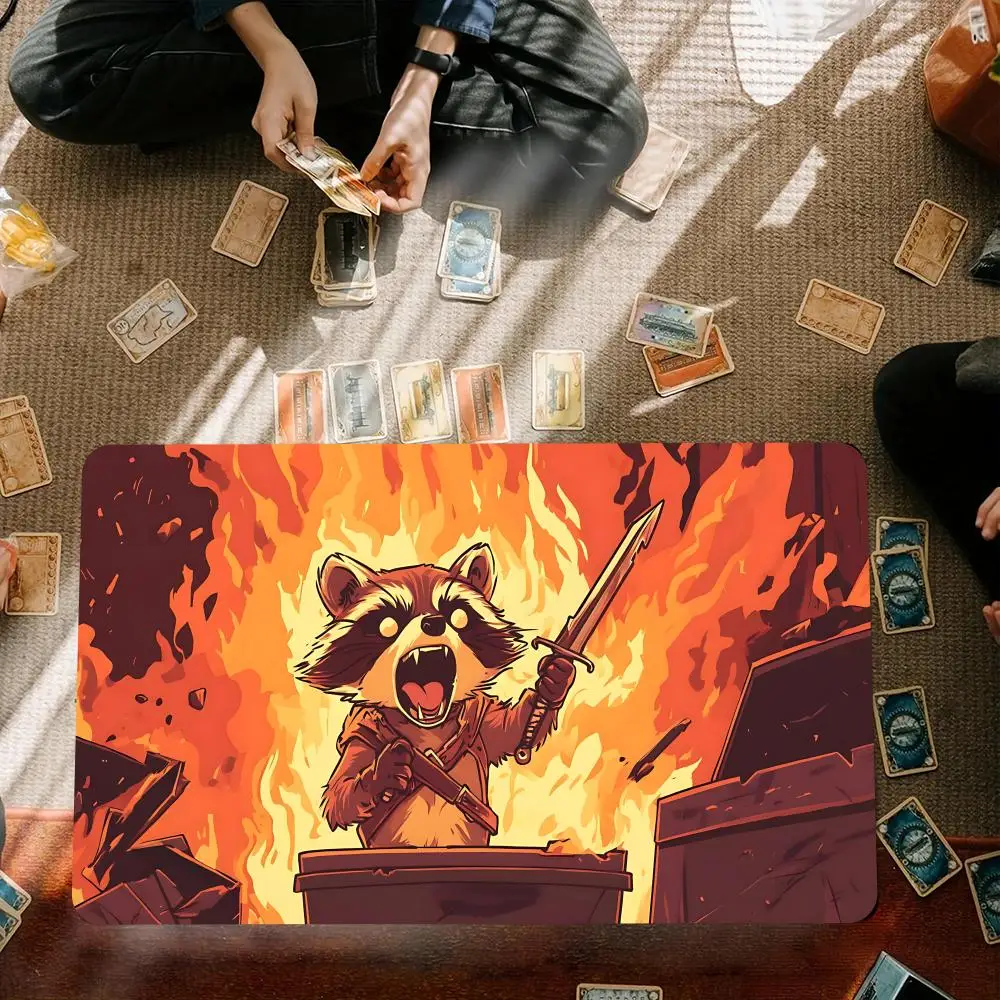 

Коврик для мыши Raccoon in Fire, большие компьютерные офисные коврики для мыши 35X60 см, противоскользящие резиновые коврики для MTG DTCG CCG RPG, коллекционная карточная игра