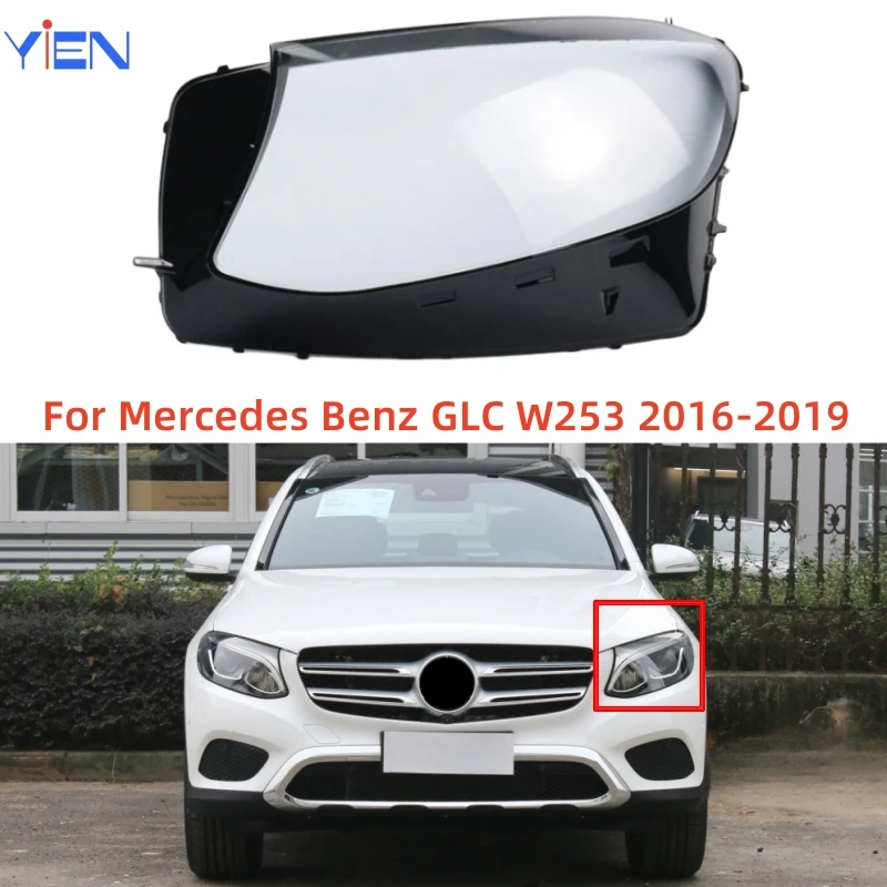 For Mercedes Benz GLC W253 2016 2017 2018 2019 GLC200 GLC260 GLC300 Replace A Transparent PC Lights Shell Front Lights Lampshade