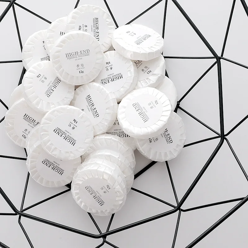 Free Shipping 12g(0.42ounce ) White Round Soap for Hotel Supplies Cleaning Body Wholesale