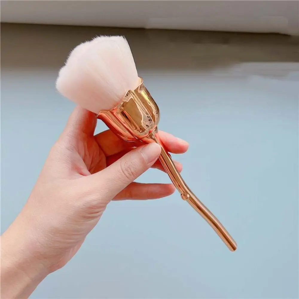 Rose Flower Nail Art Dust Cleaner Brush Nylon Wool Creative Makeup Brush Cosmetic Tool Multi-functional Foundation Brush Girls