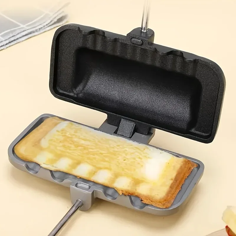 Rectangular Double-Sided Sandwich Baking Pan, Dual-Color, Aluminum Alloy, Non-stick, Stovetop Toast Maker, Kitchen Cookware