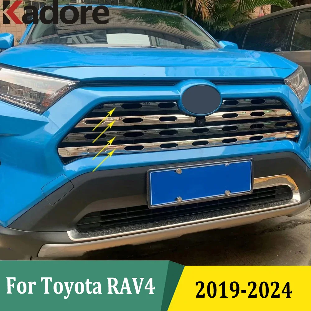 

For Toyota Rav4 Rav 4 Limited/LE/XLE/Hybrid 2019-2022 2023 2024 Front Bumper Grille Decoration Molding Cover Trims Accessories