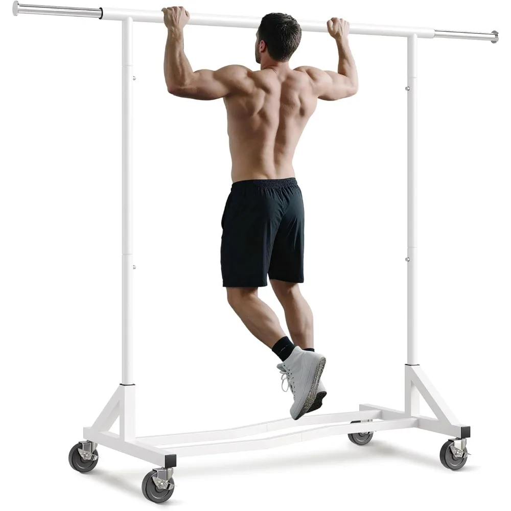 

Raybee Clothes Rack, 400LBS Clothing Racks for Hanging Clothes 200+, Extendable Rolling Clothes Rack with Sturdy Wheels & Shelve