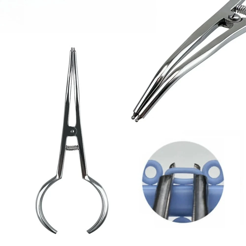 5Pcs Dental Pliers Orthodontic Separator Placing Plier Elastic Separators Circle Rubber Ring Ligature Ties Forceps Dentist Tools