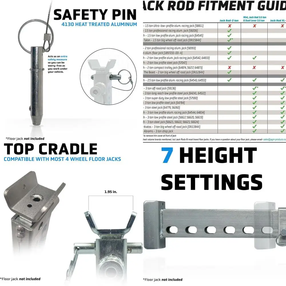 Barra di supporto per cric da pavimento AGM 3,5 T, 14 sollevatori, 3 libbre, supporto compatto alternativo, supporto sicuro per veicoli