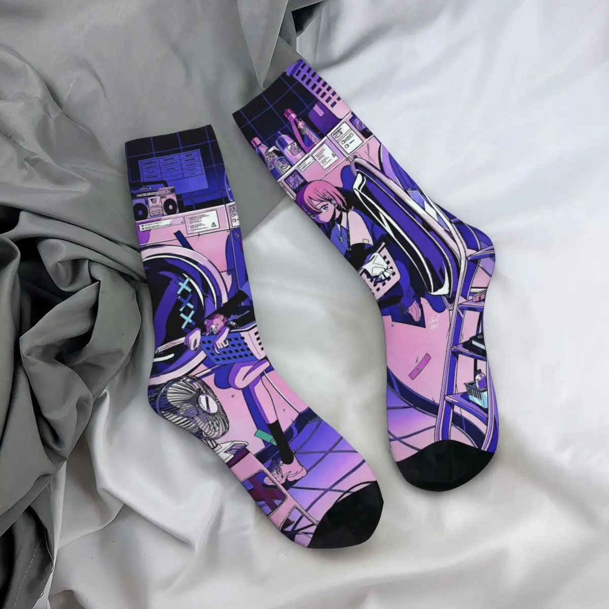 

Всесезонные чулки для экипажа, носки с рисунком девушки и стиральной машины, забавные длинные носки, аксессуары для мужчин и женщин, подарки