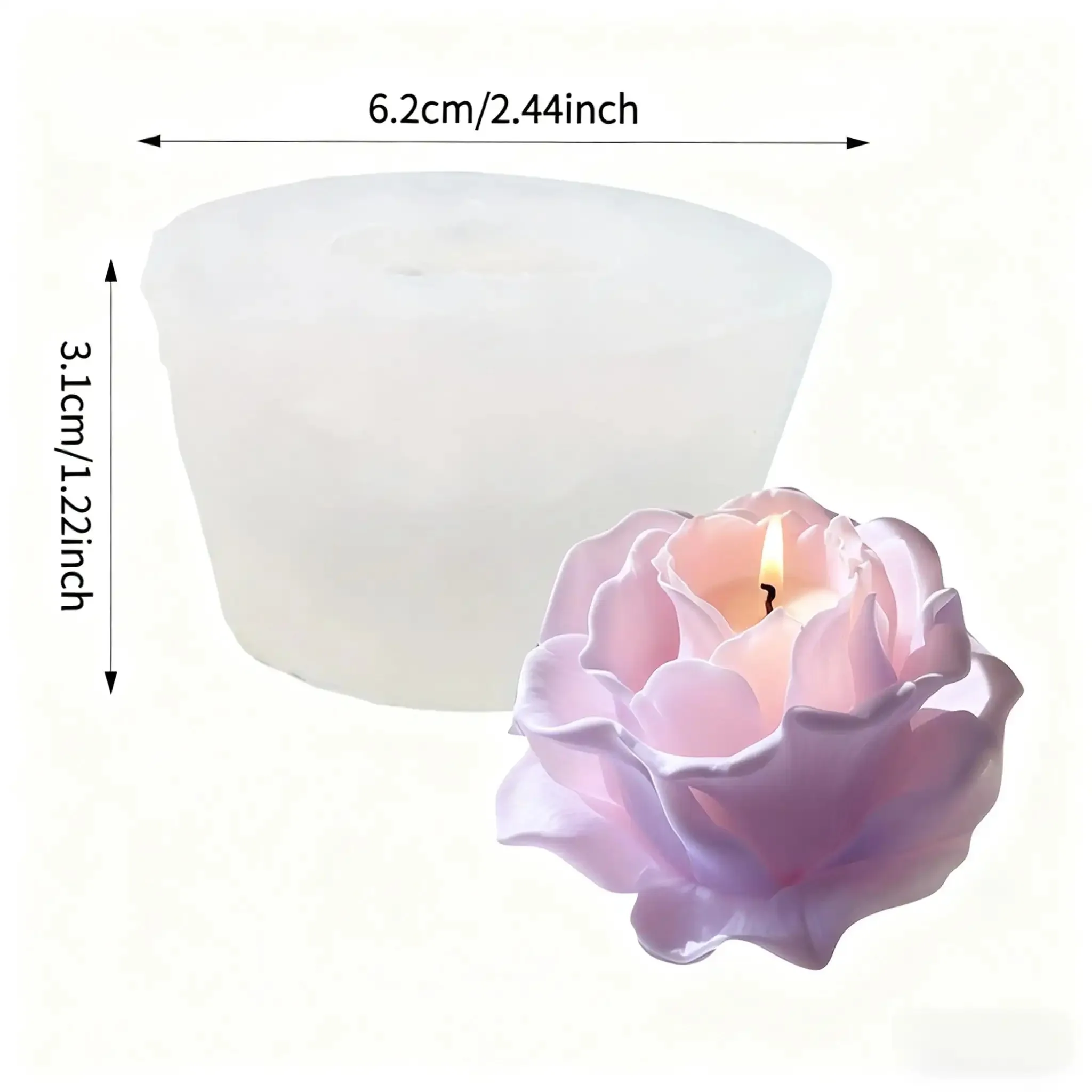 1 Piece 3D Elegant Rose Silicone Mold - Reusable Flexible Mold for Candles, Resin Art, Handmade Soap and Clay Making, Delicate Petal Design, Home Decoration, Valentine's Day Gift, Floral Shapes, Special Gift for Craft Enthusiasts