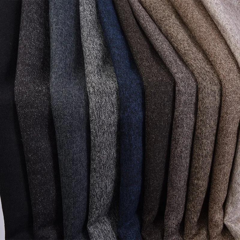 

Woolen fabric solid color brushed non-elastic suit trousers women's coat trench