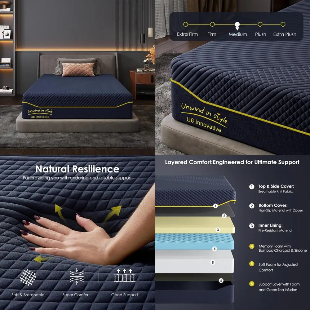 مرتبة إسفنجية الذاكرة مقاس 10 بوصة لتخفيف آلام الظهر، جل نحاسي للتبريد، معتمد من CertiPUR-US، سرير علاجي متوسط الحجم #1