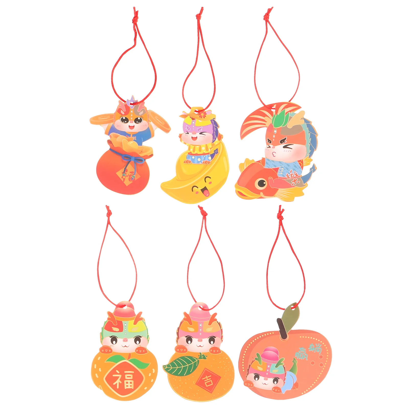 6 قطعة زينة السنة القمرية الجديدة 2024 زخرفة التنين الكلاسيكية احتفالية تخطيط المنزلية جدار نافذة الحلي 2024 زينة #4