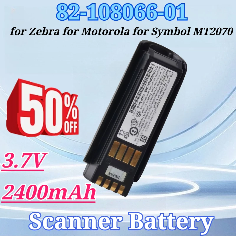 

3.7V 2400mAh 82-108066-01 Battery Replacement for Zebra for Motorola for Symbol MT2070 MT2090 MT20XX Series