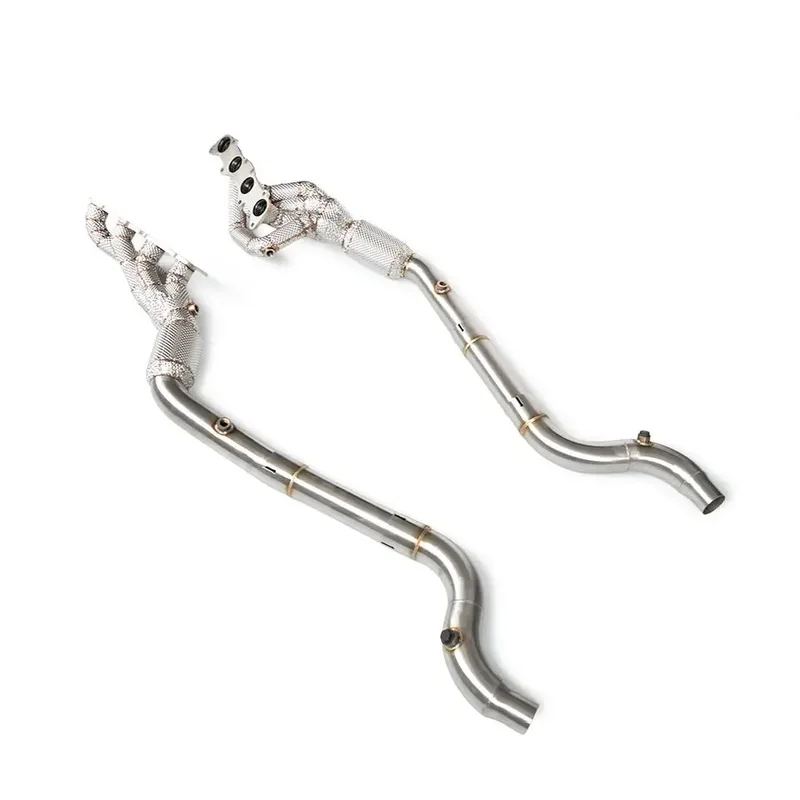 Heat Shielded Long Tube Exhaust Manifold Fit for Ford Mustang GT 5.0L Coyote V8 2015-2024 SS304 Equal Length Header