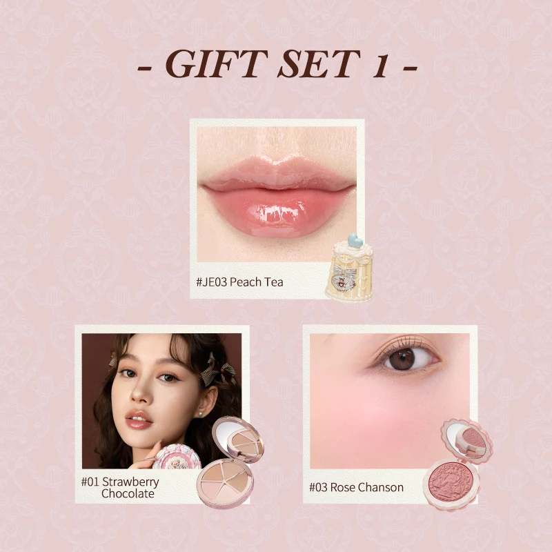 [NEU]Flower Knows The Sweetie Bear Collection Make-up-Geschenkset inklusive Lidschatten oder Concealer + Rouge + Lippenstift