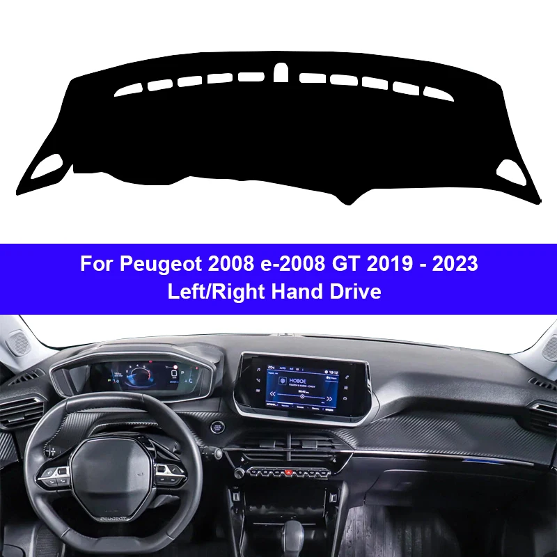 Couverture de tableau de bord de voiture Prada, Polymères de tableau de bord, Tapis, Cape pour KIT 2008, E-2008, ight2019-2022, Anti-soleil, Pare-soleil, Auto, Protecteur intérieur lea