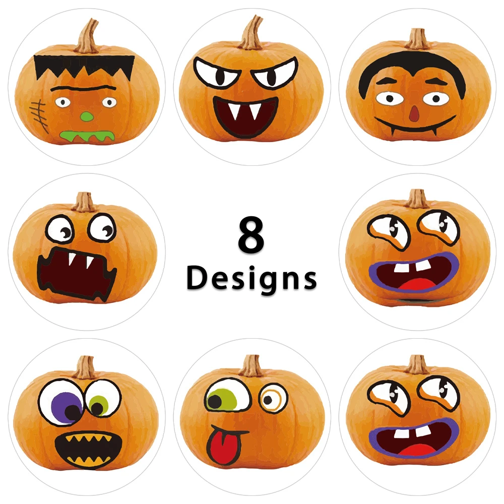 500pcs Happy Halloween Skeleton Pumpkin Stickers for Halloween Gifts Party Candy Bag Decoration Sticker Envelope Sealing Labels