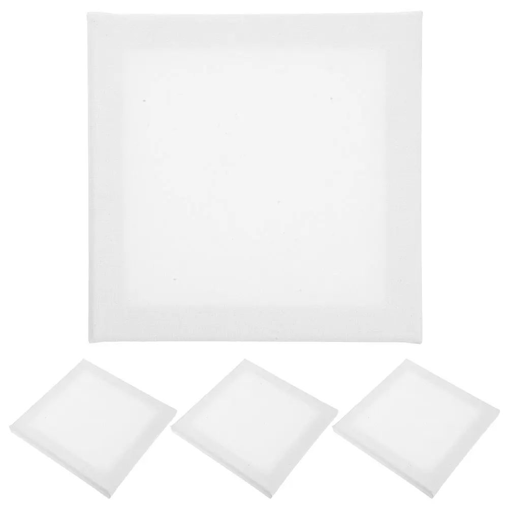 

4pcs Canvas Panels Durable Artboards for Gouache Oil Painting Projects Shape Mini Canvas Linen Cotton Paint Boards