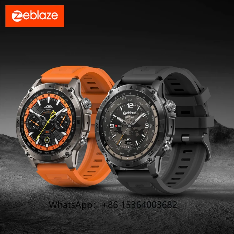 

TJXL-New Zeblaze Stratos 2 Plus GPS Smart Watch 1.43'' AMOLED Display Compass Blue-tooth Phone Calls Smartwatch
