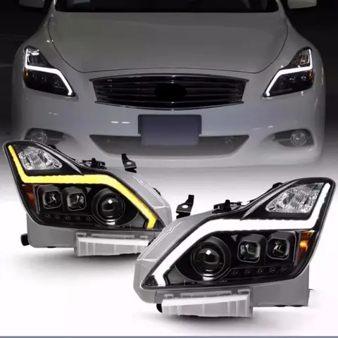 LED Headlight Assembly for Infiniti G25 G35 G37 Q40 2009-2014 modified Lens Stream Daytime Running light Car Accessories