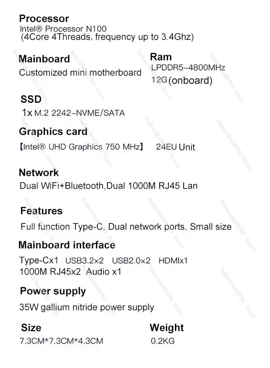 كمبيوتر صغير SZBOX Alder Lake N100 DDR5 4800Mhz 12GB 512GB NVMe SSD Windows 11 Pro WIFI BT كمبيوتر الجيب المكتبي #6